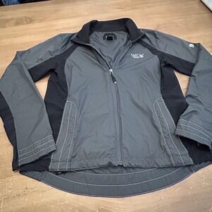 Mountain Hardwear Jacket Womens Medium Gray Black Softshell Full Zip Hiking